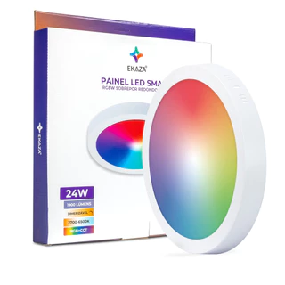 Plafon Inteligente Wi-fi Led Rgb 24w Redondo 30 cm Sobrepor Alexa | Google