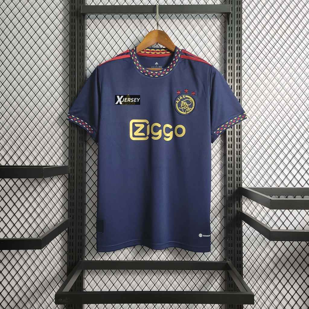 Camisa De Time Ajax Azul 22 23 Futebol
