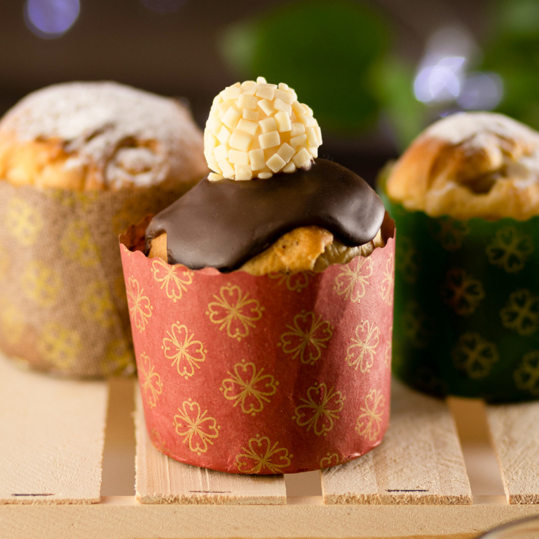 Forma Italiana Panetone Decorada 500g Forneável (12 unidades