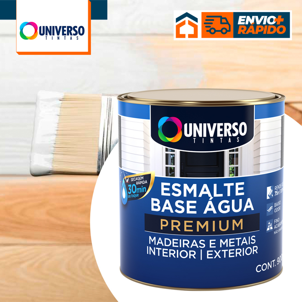 Tinta Esmalte Sintetico Base Água Para Madeira e Metal/Ferro Premium 1/ ...