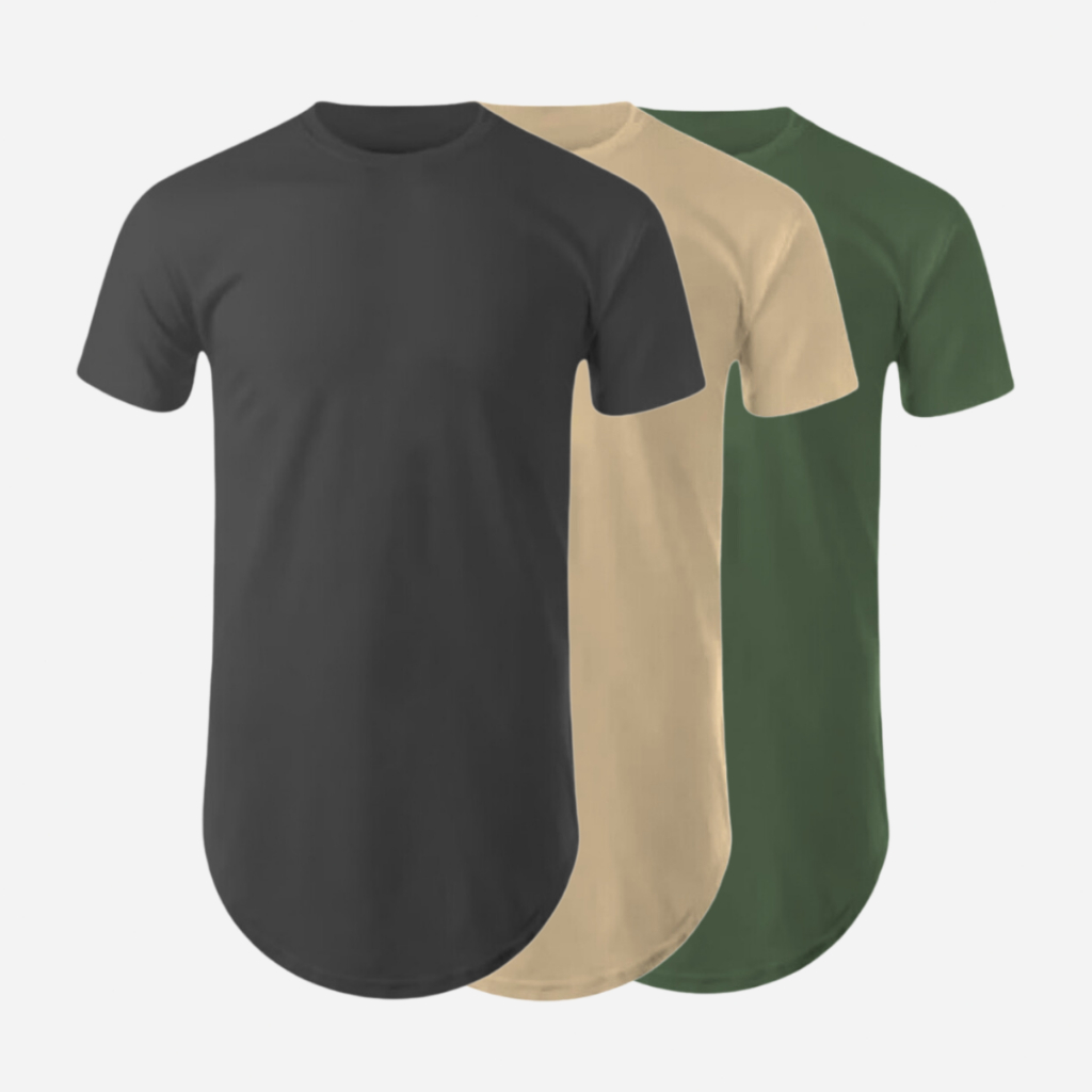 Kit 3 Camiseta Masculina Longline Promoção