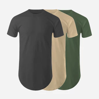 Kit 3 Camiseta Masculina Longline Promoção