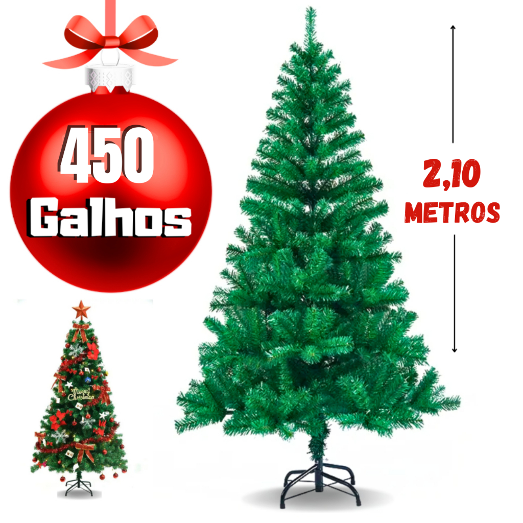 Árvore De Natal Grande 2.10m 1000 Galhos Pinheiro Cheio