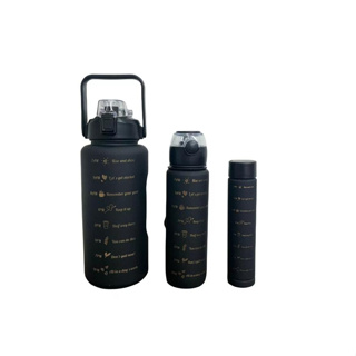 Kit 3 Garrafa Motivacional Academia Fitness 2000ml 900ml 500ml