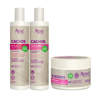 Kit Apse Cachos Shampoo Condicionador e Mascara