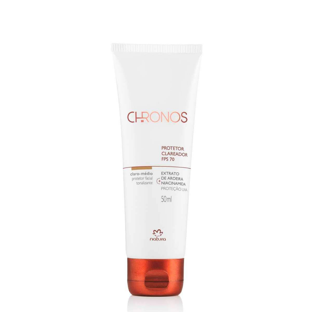 PROTETOR FACIAL CHRONOS MULTICLAREADOR FPS70 - 50ML - NATURA - FÓRMULA COM TOQUE SECO - ORIGINAL E LACRADO