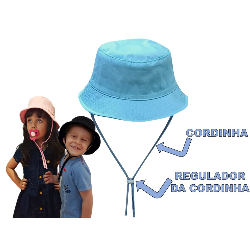 Chapéu Bucket Bebê Infantil Praia Com Cordinha E Regulagem | Shopee Brasil