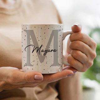 Caneca Padrinhos Batismo Dinda ou dindo Com Letra E Nome