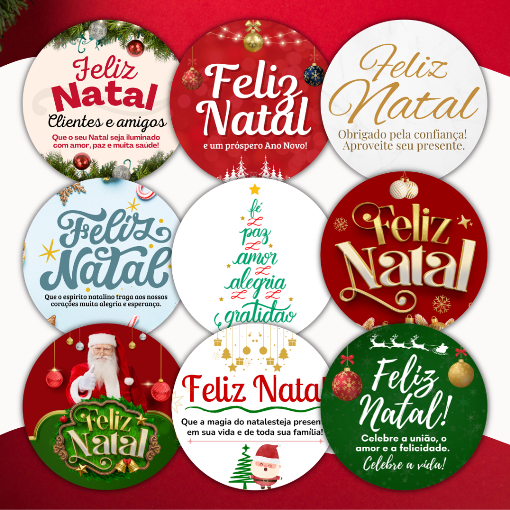 Tag de Agradecimento Feliz Natal e Próspero Ano Novo 5 cm