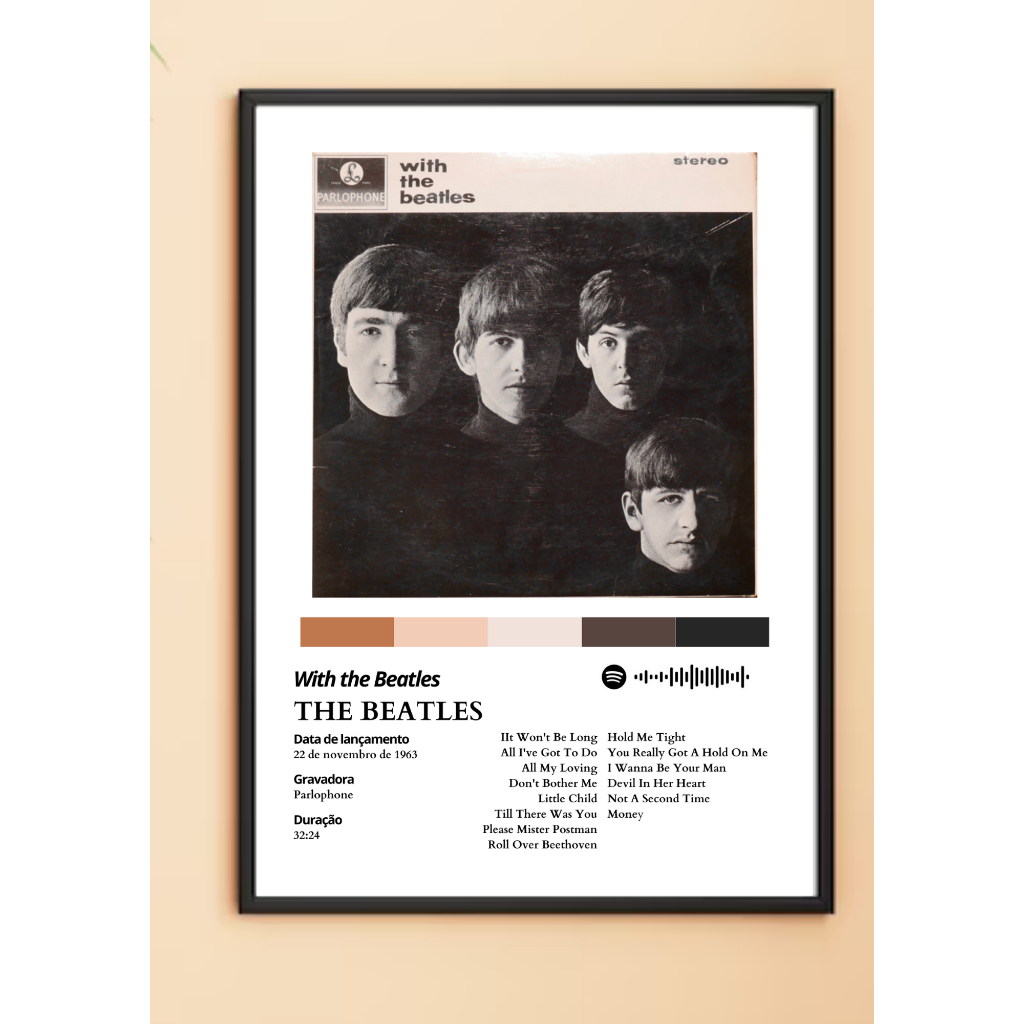 Quadro Decorativo Spotify Beatles With the Beatles | Shopee Brasil
