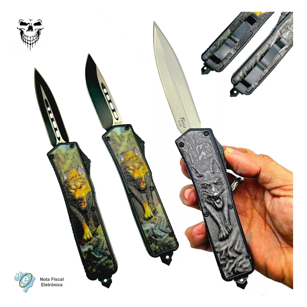 Canivete Stiletto Titânio Lobo Do Norte -c/clip Bolso