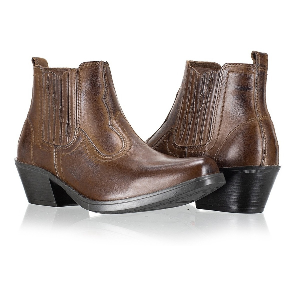 Bota Botina Country Masculina Couro Cano Curto Texana Oferta pronta ...
