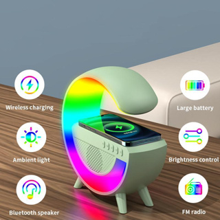 Caixinha De Som G-speaker smart station Carregador Indução Sem Fio Multifunçao Altofalante Bluetooth pra iphone e android iluminaria