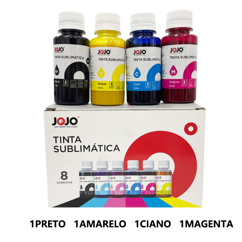 Tinta Sublimática Original JOJO Kit 4 cores com 100ml cada
