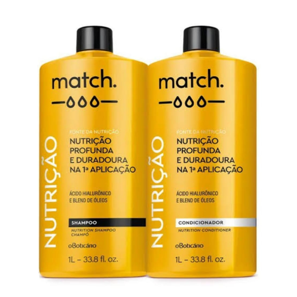 kit shampoo e condicionador Nutrição 1L match | Shopee Brasil