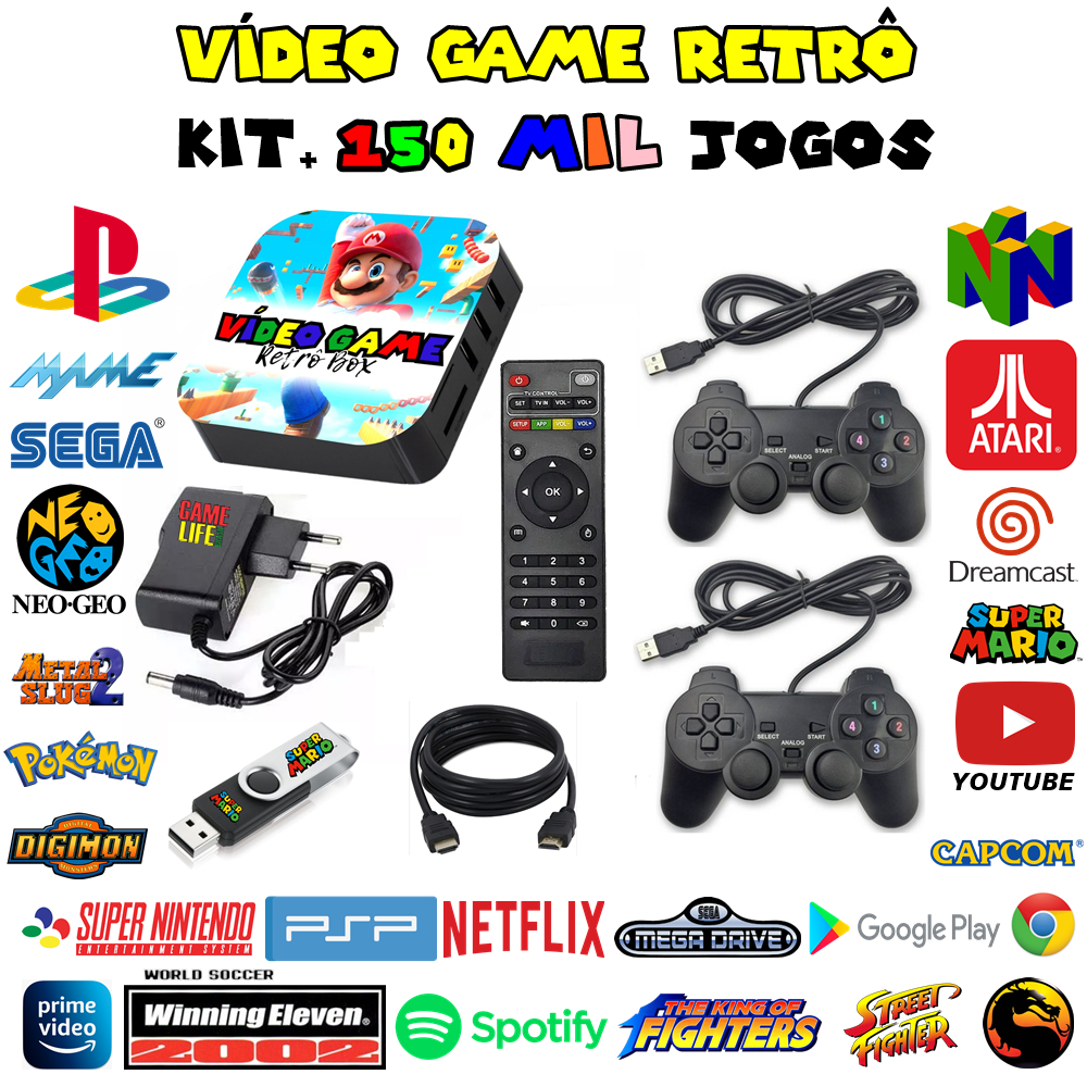 Video Game Retro Box 150.000 Jogos + 2 Controles (Nova Versão)