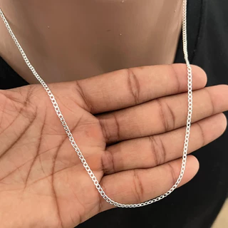Cordão colar masculino grumet 2mm de prata banhado a 925 60cm/70cm