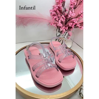 Sandália Feminina Birken Percata Infantil Glitter Papete Rasteirinha