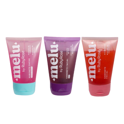 LANÇAMENTO MELU Sabonete Facial Skincare Melu - Limpa Profundamente sem Ressecar e Auxilia no controle de Oleosidade, Efeito Calmante Vitamina D