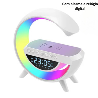 Caixa de Som Bluetooth Luminária G Com Carregador de Indução Magnético Speaker Smart Station Rádio FM