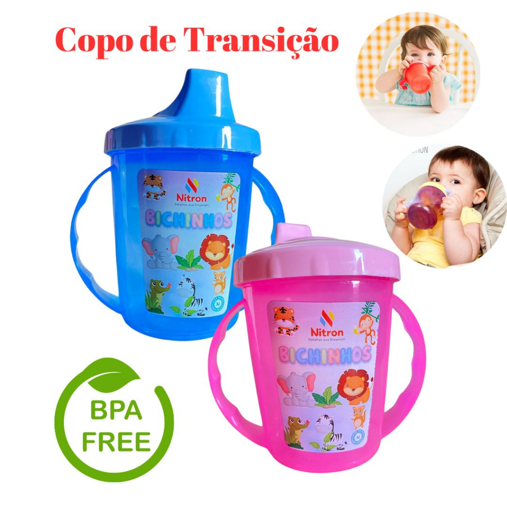 Copo Infantil com Bico Anatomico E Alça Copinho Infantil e Para Bebes ...