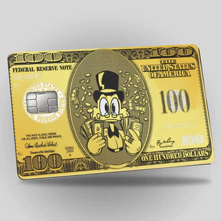 Adesivo Para Cartão de Credito Tio Patinhas Dollar Gold Debito Vale Refeição Pelicula Skin
