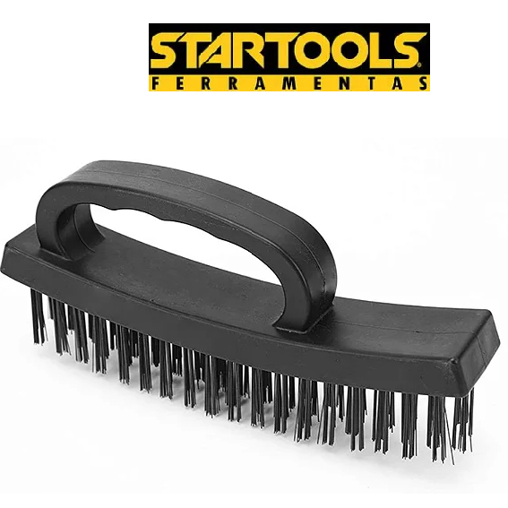 Escova De Aço STARTOOLS 16,5cm Manual Limpa Grelha Limpeza Multiuso Prático