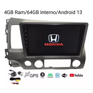 Central Multimídia Android 13 Com 4+64GB Civic 2007 Até 2011