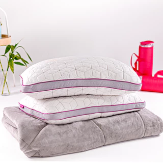 Kit 02 Travesseiros Snow® - I wanna sleep - Flocos de Espuma Removíveis, Ajuste de Altura e Tecido em Bambu Respirável