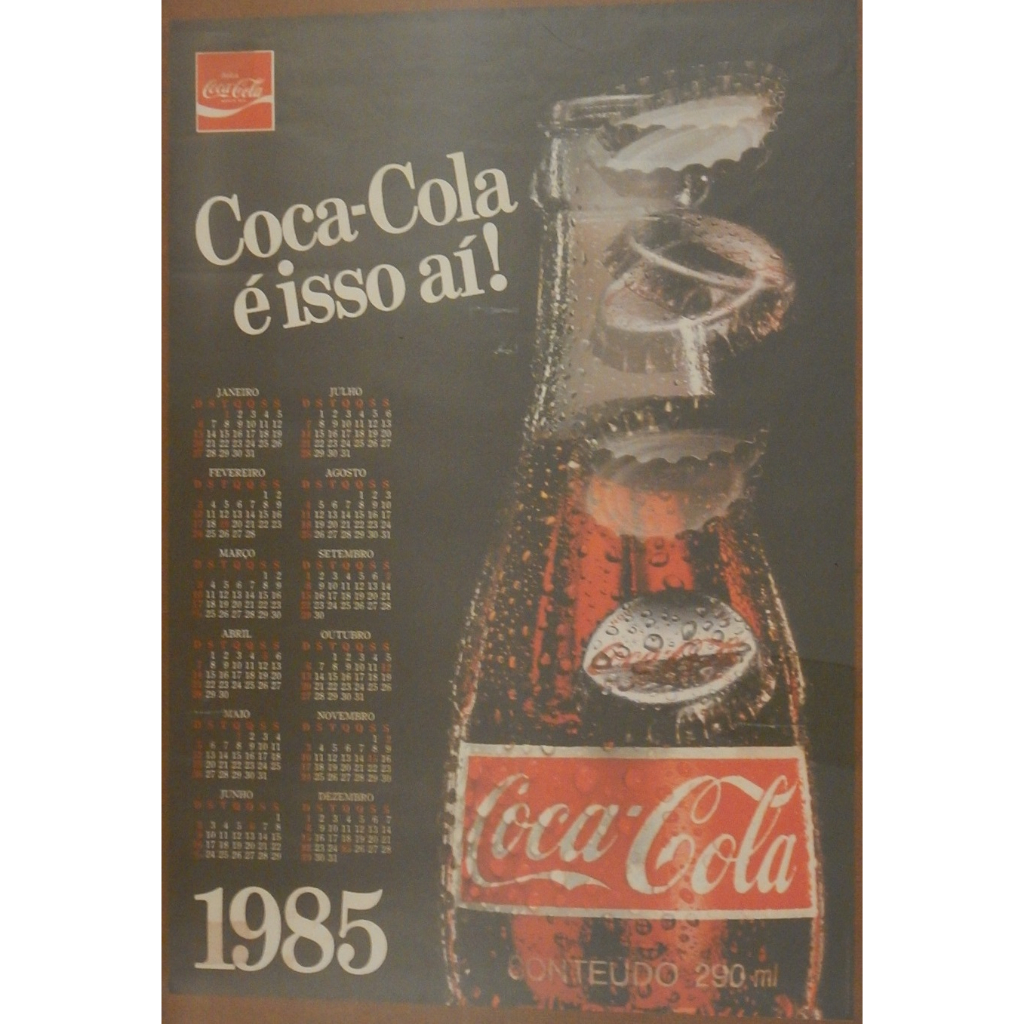 Pôster Calendário Coca Cola 1985 - Original Da Época | Shopee Brasil