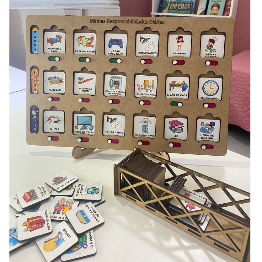 Quadro de Atividades Diárias Educativo Rotina Infantil