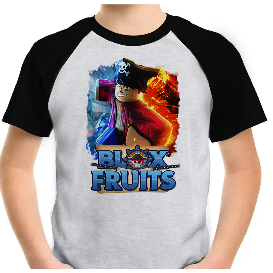 Camiseta Blox Fruits Leopard Fruta Dragon Jogo Dough Roblox