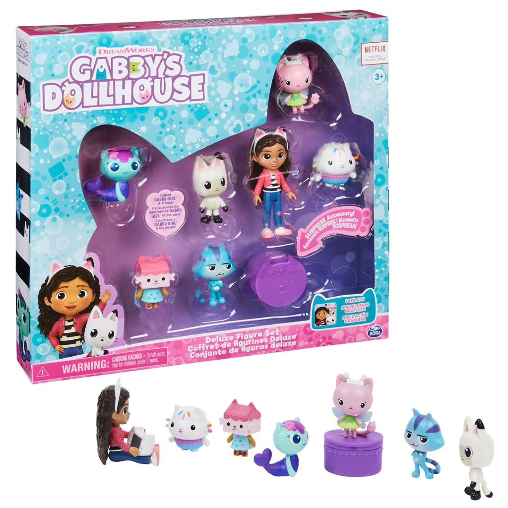 Casa Mágica da Gabby Gabbys Dollhouse Kit de Figuras 7 Personagens e 1 ...