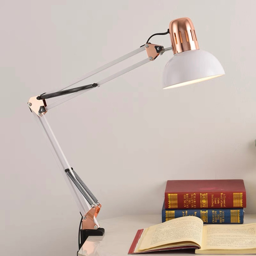 Luminária Rose Luxo Pixar de Mesa Metal Abajur Articulável Bivolt Metalizado 95cm