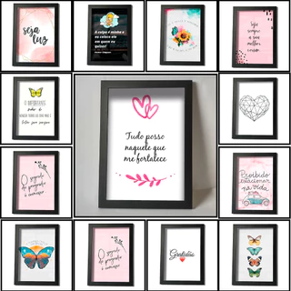 Quadros com Moldura e Acrílico Frases bonitas cozinha, decoração, sala, cantinho do café