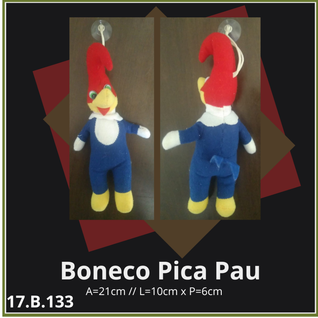 Boneco Pelúcia Pica Pau - 21cm - (ele canta música do pica pau)