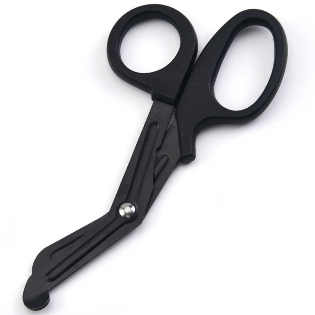 Tesoura Tática Preta APH Ponta Romba Socorrista Primeiros Socorros Resgate Pequena