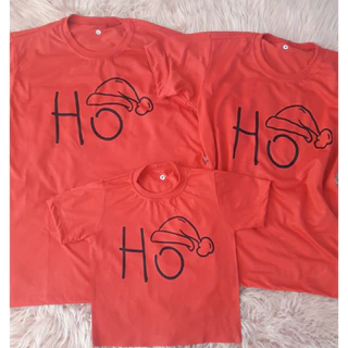 Camisetas de Natal Natal em Família Ho Ho Ho Tal Pai, Mãe e Filho VERMELHO Monte seu Kit