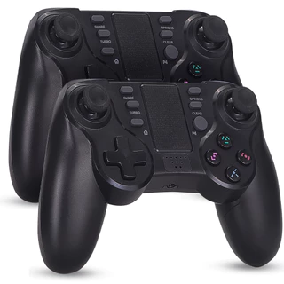 Kit 2 Controle Sem fio Bluetooth PS4 Rgb Joystick Touch Analógico Vibratório P2 Fone Dualshock