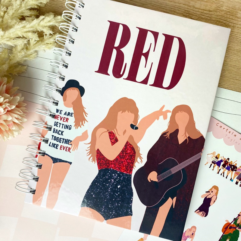 Caderno A5 (14,8 x 21cm) - Taylor Swift - Red