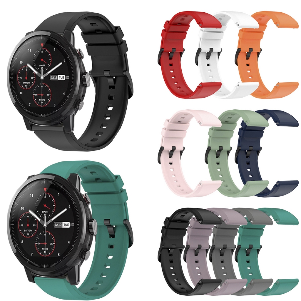 Pulseira De 22mm Compativel Com Amazfit Stratos 2 e 3 De Silicone ajustavel