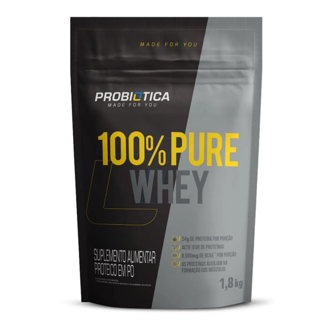 100% Whey Protein Pure 1,8kg Refil Probiotica