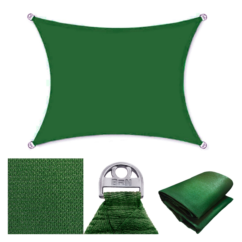 Tela Toldo Sombreamento 90% Cor Verde Cobertura Decorativa 4x3 Metros