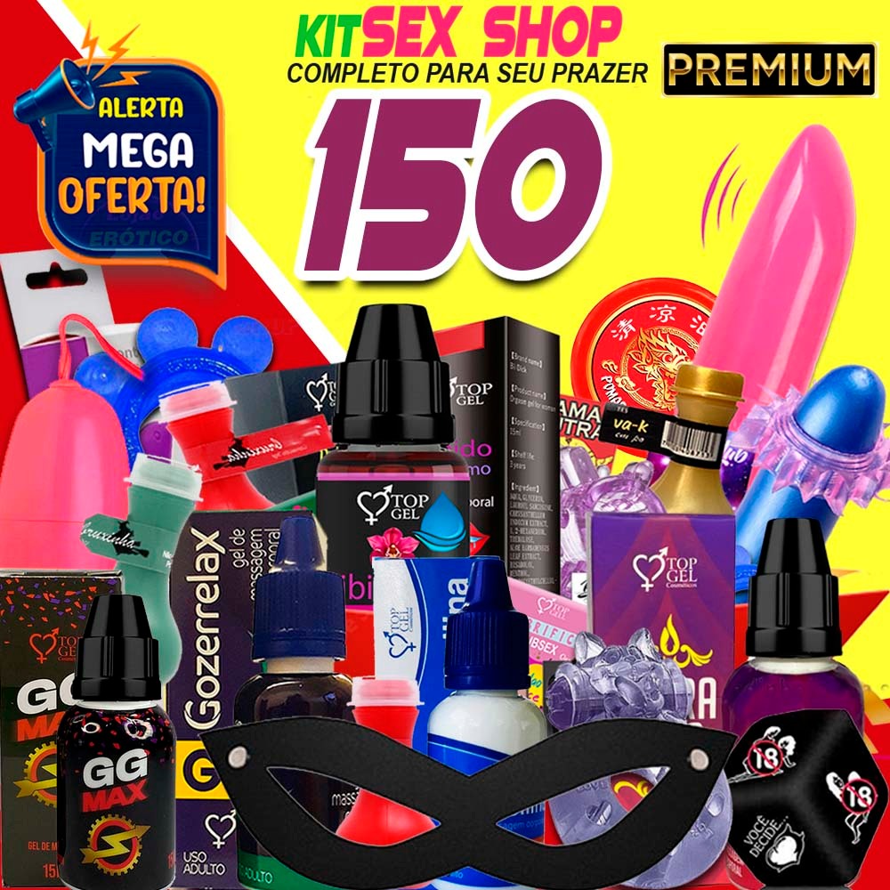 Kit Sex Shop 150 Produtos Eróticos Lubrificante Intimo Sexy E Vibrador Feminino Uso Adulto Itens 2715