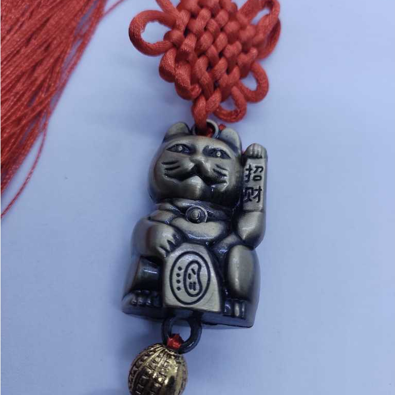 Amuleto Gato da sorte, Prosperidade, fortuna, Lindo ótimo acabamento com 5 moedas