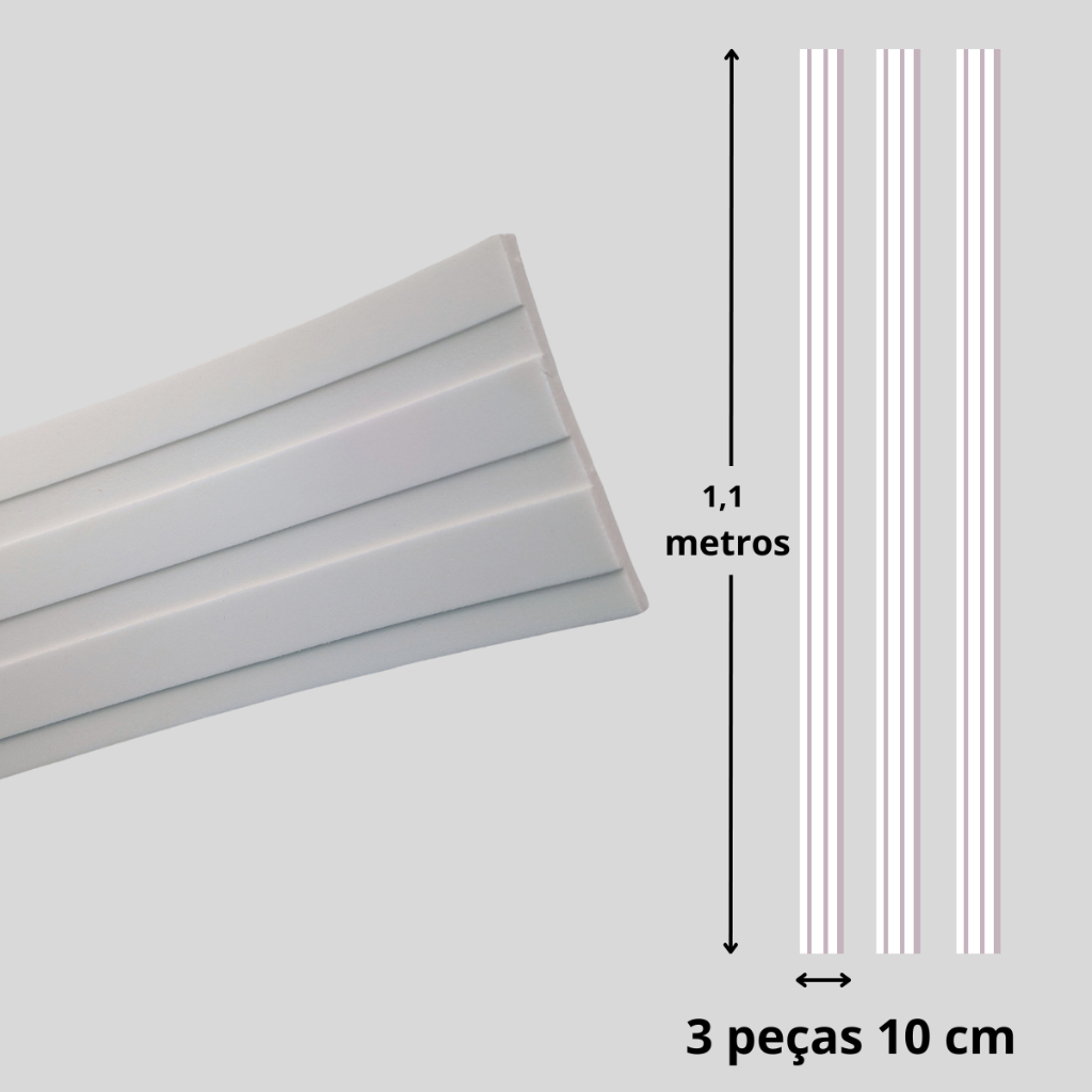 Painel Ripado Decorativo Autocolante 10cm x 1,10m - 3 ripas