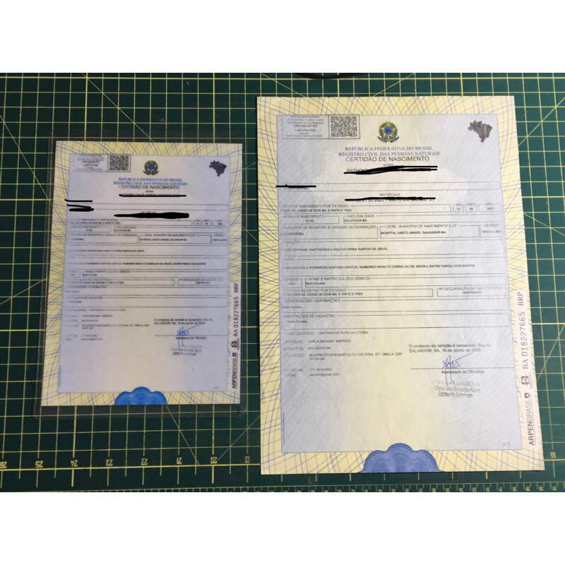 copia reduzida e plastificada certidão de nascimento/casamento | Shopee ...