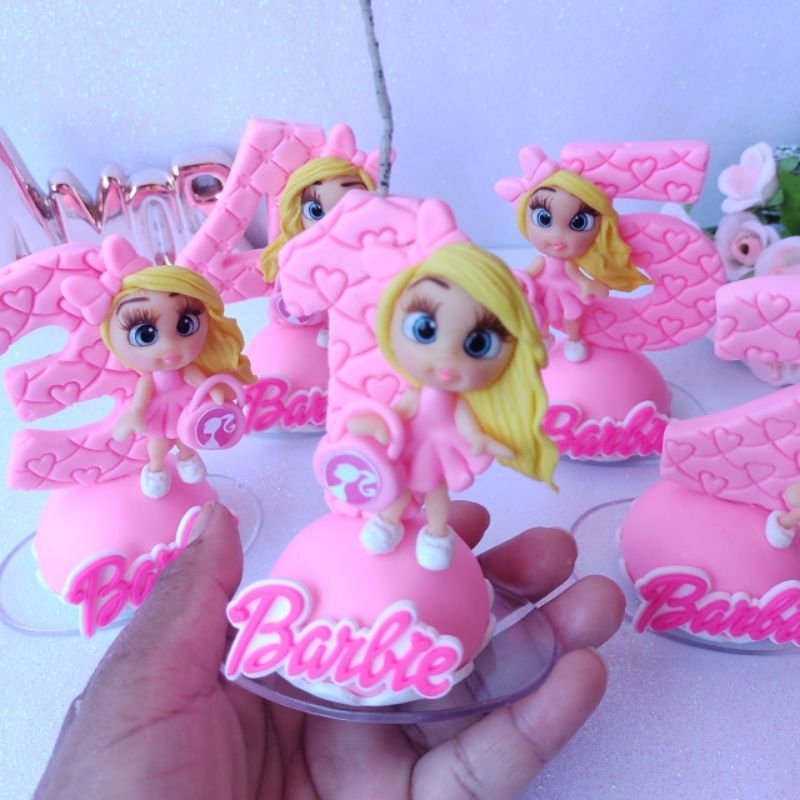 Topper para Bolo Festa Barbie 4 Unidades Festcolor Rizzo
