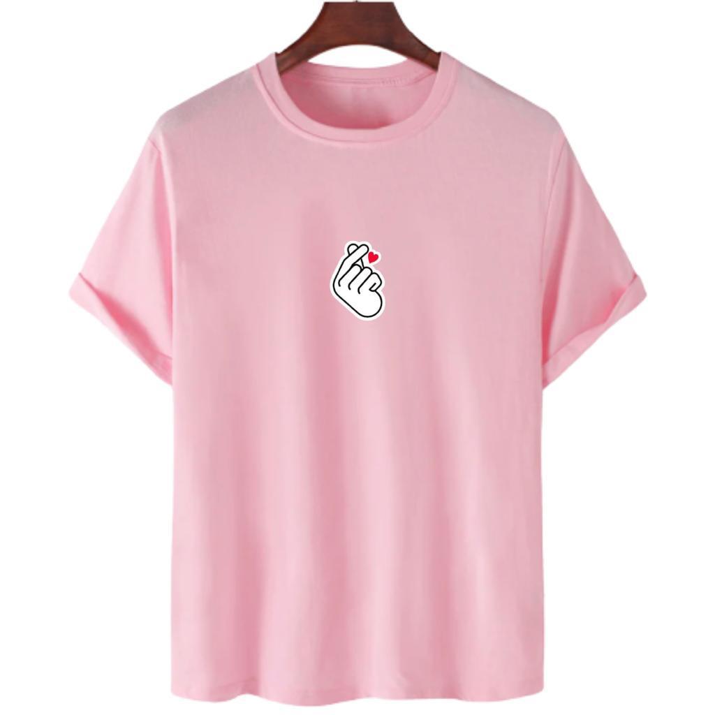 Camiseta feminina T-shirt básica algodão rosa pink em Promoção na