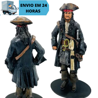 Boneco Jack Sparrow Colecionável Filme Piratas do Caribe Estátua de Resina